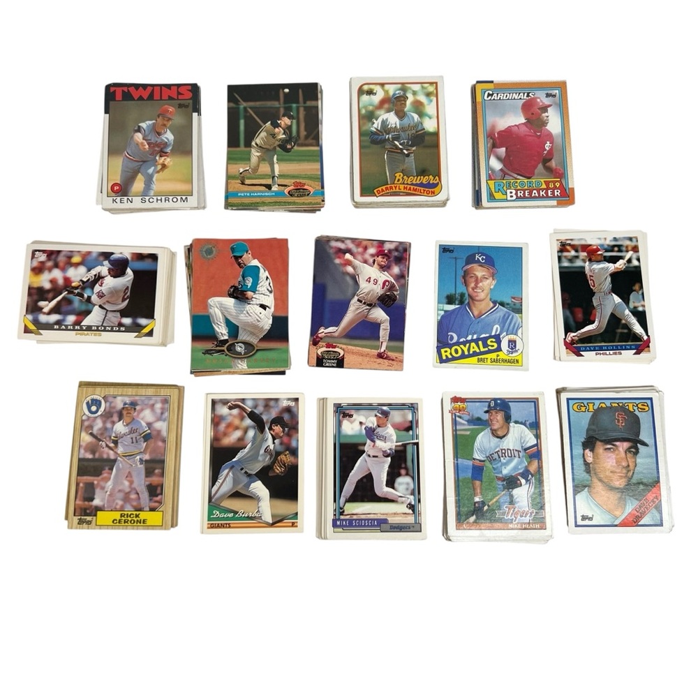 Vintage TOPPS 1980s & 1990s Brand Major League Baseball Trading Cards Lot